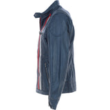 Leather Biker Jacket Navy: 2483