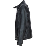Ashwood Bubble Leather Mandarin Collar Men's Biker Jacket Black: nz-16110