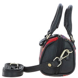 Ashwood Leather & Harris Tweed® Cloth X-Small Barrel Bag Black/Red: TW-60-14-BR