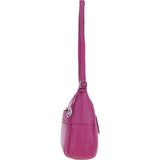 Leather Shoulder Bag with Zip & Magnetic Pocket Berry: Meath