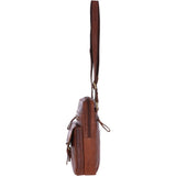 Leather Vintage Medium Flight Shoulder Bag Tan : G-33