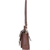 Ashwood Leather & Harris Tweed® Cloth Large Satchel Bag with Twist Lock Tann/Mcload: TW-35-02-TM