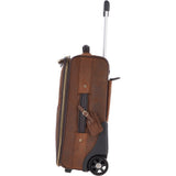 Airline Friendly Cabin Size Leather Trolley Brown: 79014