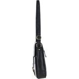 Elegant Ashwood Leather Unisex Crossbody Bag Black: G-19