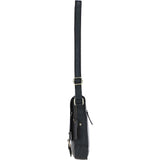Ashwood Compact Leather Flap Over Bag Black: Q-42