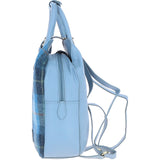Ashwood Leather & Harris Tweed® Cloth Multi-Pocket Backpack Baby-blue/Blue: TW-66-19-BB