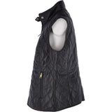 Diamond Quilted Leather Gilet Black: RIGDEN GILLET
