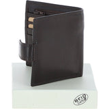 Classic 3 Card & ID Billfold Tab Wallet Leather Wallet Brown : 1222-VT
