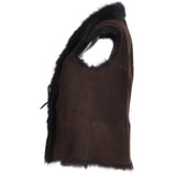 Toscana Suede Leather Gilet Brn/Brn: KB-42