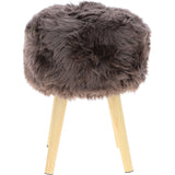 New Zealand Sheepskin Stool Mink: SHORT SHEEPSKIN STOOL