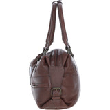 Classic Leather Barrel Bag with Statement Animal Print Charm for Women Brown: 52531