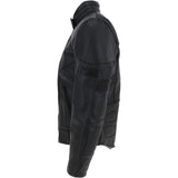 Mens Fashion Cowhide Leather Jacket Black: BIKER 220