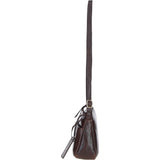 Elegant Leather Crossbody Bag with Adjustable Strap Brown: Rose