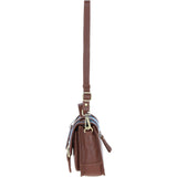 Ashwood Leather & Harris Tweed® Cloth Medium Satchel Bag with Twist Lock Tan/LT Blue: TW-34-05-TB