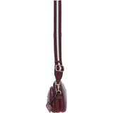 Compact Twin Zip Ashwood Leather Crossbody Bag Wine: X-35