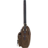 Fenland Canvas & Leather Crossbody Bag Brandy/green: FEN-752