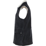 Ashwood Men's Leather Waistcoat Black Snuff: LUCK