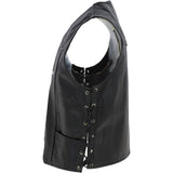 Leather Laced Waistcoat Black :  G-W/C 632