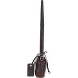 Leather Crossbody Bag with Adjustable Strap Brown: Audrey