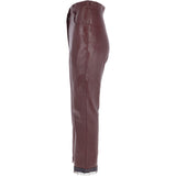 Womens 60's Hippy Leather Jeans Burgundy: 479