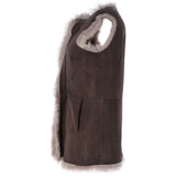 Toscana Suede Leather Gilet Brown : Wanda
