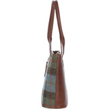 Ashwood Leather & Harris Tweed® Cloth Genuine Leather Shoulder Bag Tan/Mcload: TW-23-02-TM