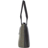 Ashwood Leather & Harris Tweed® Cloth Genuine Leather Shoulder Bag Brown/Green: TW-23-09-BG