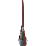 Ashwood Leather & Harris Tweed® Cloth Handbag with Removable Crossbody Strap Tan/Mcload: TW-21-02-TM