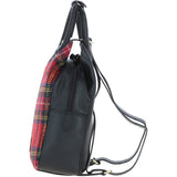Ashwood Leather & Harris Tweed® Cloth Multi-Pocket Backpack Black/Red: TW-66-14-BR
