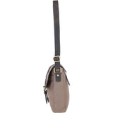 Fenland Canvas & Leather Crossbody Bag Mud/grey: FEN-753