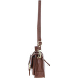 Ashwood Leather & Harris Tweed® Cloth Medium Satchel Bag with Twist Lock Tan/Mcload: TW-34-02-TM