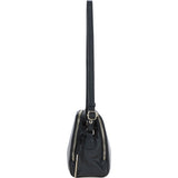Real Leather Stylish Crossbody Bag Black: 62340