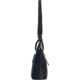 Versatile Ashwood Leather & Harris Tweed® Cloth Shoulder Bag Black/Watch: TW-22-03-BW