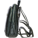 Croc Print Leather Backpack with Gold Hardware Green/Croc: 52235