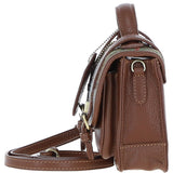 Ashwood Leather & Harris Tweed® Cloth Mini Satchel Bag with Twist Lock Tan/Mcload: TW-32-02-TM