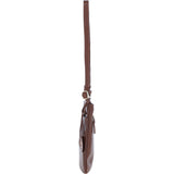 Genuine Leather Crossbody x Shoulder Bag with Golden Accents 2 Tone Tan: 64239