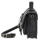 Ashwood Leather & Harris Tweed® Cloth Mini Satchel Bag with Twist Lock Brown/Mcload: TW-32-01-BM