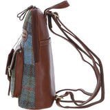 Exquisite Ashwood Leather & Harris Tweed® Cloth Backpack Tan/Mcload: TW-25-02-TM