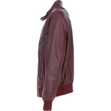 Men's Real Light Weight Leather Regular Fit Bomber Jacket Burgundy: G Bomber