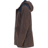 Ashwood Leather x Harris Tweed Men’s Hooded Casual Jacket Brown/Navy: TW-905-011-BN
