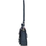 Ashwood Leather & Harris Tweed® Cloth Large Satchel Bag with Twist Lock Navy/Pink: TW-35-06-NP