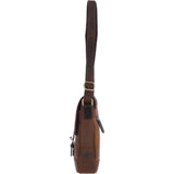 Mens Vintage Oily Hunter Leather Travel Bag Brown: TOBY