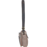 Fenland Canvas & Leather Crossbody Bag Mud/grey: FEN-751