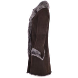 3/4 Length Toscana Suede Leather Coat Brown: KB 466