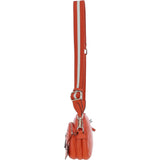 Compact Twin Zip Ashwood Leather Crossbody Bag Orange: X-35