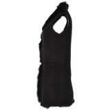 3/4 Length Toscana Suede Leather Gilet Black :  Nekhii
