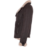 Womens Luxury Shearling Jacket Brown/Cream: P-47