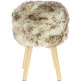New Zealand Sheepskin Stool Wolf Tip: SHORT SHEEPSKIN STOOL
