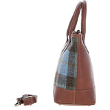 Ashwood Leather & Harris Tweed® Cloth Large Grab Bag  Tan/Mcload: TW-64-02-TM