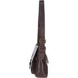 Elegant Leather Messenger Bag with Adjustable Strap Brown: TL-003